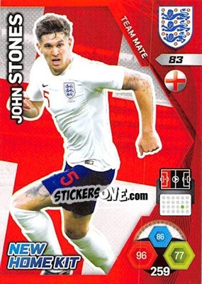 Sticker John Stones - England 2018. Adrenalyn XL n. 83 - Panini