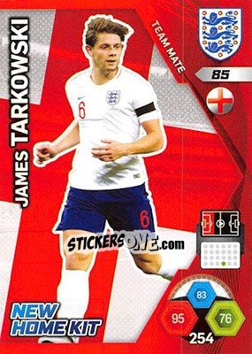 Sticker James Tarkowski - England 2018. Adrenalyn XL n. 85 - Panini