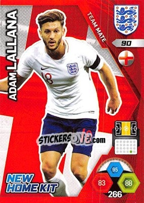 Sticker Adam Lallana - England 2018. Adrenalyn XL n. 90 - Panini