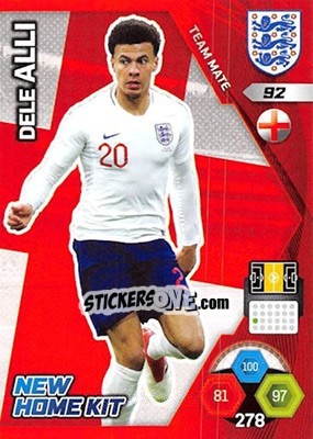 Sticker Dele Alli - England 2018. Adrenalyn XL n. 92 - Panini