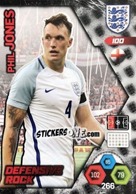 Sticker Phil Jones - England 2018. Adrenalyn XL n. 100 - Panini
