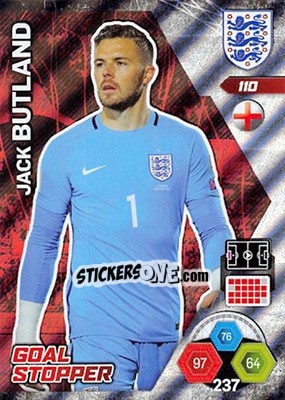 Sticker Jack Butland - England 2018. Adrenalyn XL n. 110 - Panini