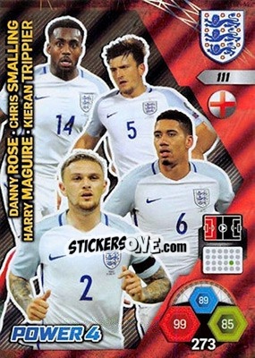 Sticker Danny Rose / Chris Smalling / Harry Maguire / Kieran Trippier - England 2018. Adrenalyn XL n. 111 - Panini