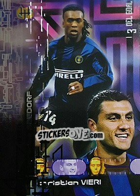 Sticker Inter (Seedorf / Vieri) - Calcio Cards 1999-2000. Serie 2 n. 85 - Panini