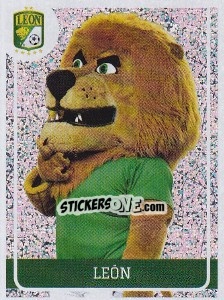 Sticker Leon - Mascot - Liga BBVA Bancomer Clausura 2015 - Panini