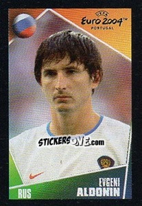 Sticker Evgeni Aldonin - UEFA Euro Portugal 2004. Pocket Collection - Panini