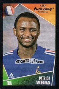 Sticker Patrick Vieira - UEFA Euro Portugal 2004. Pocket Collection n. 80 - Panini