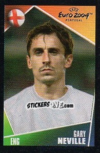 Figurina Gary Neville - UEFA Euro Portugal 2004. Pocket Collection - Panini