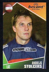 Sticker Andrejs Stolcers - UEFA Euro Portugal 2004. Pocket Collection n. 217 - Panini