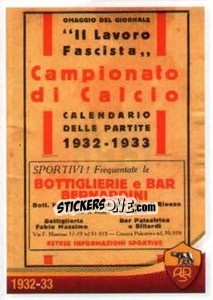 Figurina 1932-33 - AS Roma 2012-2013 - Erredi Galata Edizioni