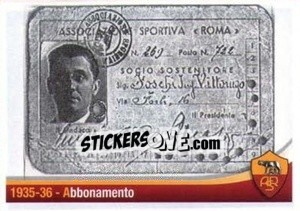 Sticker 1935-36 - Abbonamento - AS Roma 2012-2013 - Erredi Galata Edizioni