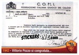 Figurina 1942 - Vittorio Pozzo so congratula... - AS Roma 2012-2013 n. 365 - Erredi Galata Edizioni