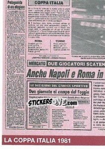 Cromo La Coppa Italia 1981 (puzzle 3) - AS Roma 2014-2015 - Erredi Galata Edizioni