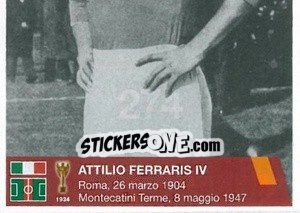 Sticker Attilio Ferraris IV (puzzle 2) - AS Roma 2014-2015 - Erredi Galata Edizioni