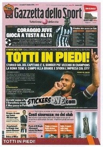 Sticker Totti in Piedi! - AS Roma 2014-2015 n. A5 - Erredi Galata Edizioni