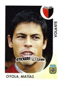 Sticker Oyola Matias - Apertura 2008 - Panini