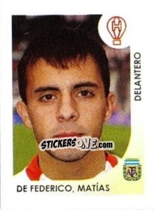 Sticker De Federico Matias - Apertura 2008 - Panini