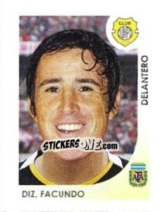 Cromo Diz Facundo - Apertura 2008 - Panini