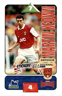 Sticker Martin Keown - Squads Premier League 1995-1996 - Subbuteo