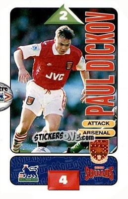 Sticker Paul Dickov - Squads Premier League 1995-1996 n. 3 - Subbuteo