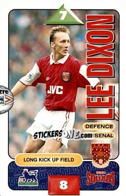 Sticker Lee Dixon - Squads Premier League 1995-1996 n. 6 - Subbuteo