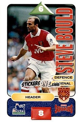 Sticker Steve Bould - Squads Premier League 1995-1996 n. 8 - Subbuteo