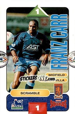 Sticker Franz Carr - Squads Premier League 1995-1996 - Subbuteo