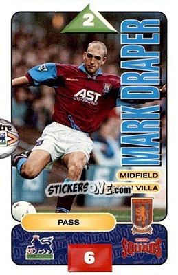 Sticker Mark Draper - Squads Premier League 1995-1996 n. 20 - Subbuteo