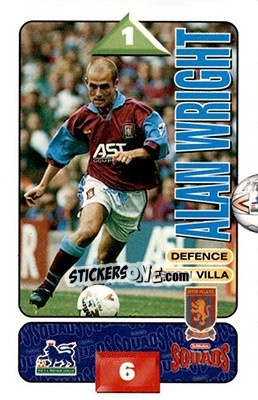Sticker Alan Wright - Squads Premier League 1995-1996 n. 23 - Subbuteo