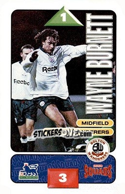 Cromo Wayne Burnett - Squads Premier League 1995-1996 - Subbuteo