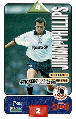 Sticker Jimmy Phillips - Squads Premier League 1995-1996 - Subbuteo