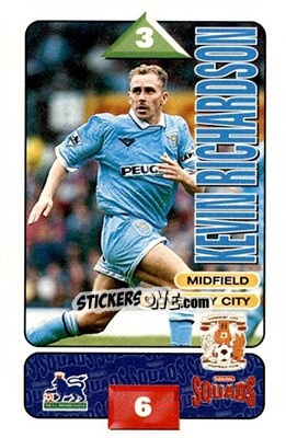 Sticker Kevin Richardson - Squads Premier League 1995-1996 n. 76 - Subbuteo