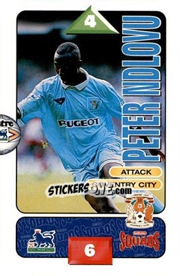 Sticker Peter Ndlovu - Squads Premier League 1995-1996 n. 77 - Subbuteo