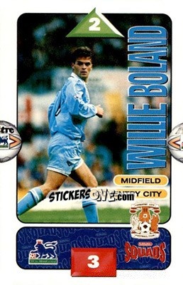 Sticker Willie Boland - Squads Premier League 1995-1996 - Subbuteo