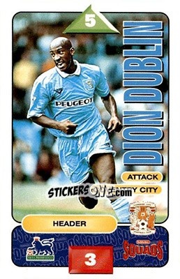 Sticker Dion Dublin - Squads Premier League 1995-1996 n. 81 - Subbuteo