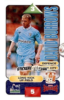 Cromo David Burrows - Squads Premier League 1995-1996 - Subbuteo