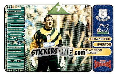 Figurina Neville Southall - Squads Premier League 1995-1996 n. 90 - Subbuteo