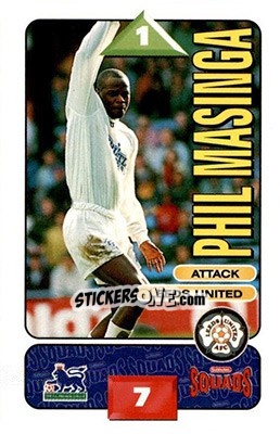 Sticker Phil Masinga - Squads Premier League 1995-1996 n. 110 - Subbuteo