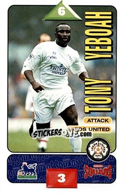 Sticker Tony Yeboah - Squads Premier League 1995-1996 - Subbuteo