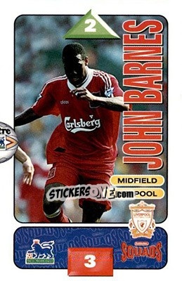 Sticker John Barnes - Squads Premier League 1995-1996 n. 121 - Subbuteo