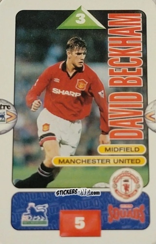 Figurina David Beckham - Squads Premier League 1995-1996 n. 151 - Subbuteo