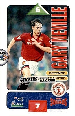 Sticker Gary Neville - Squads Premier League 1995-1996 - Subbuteo