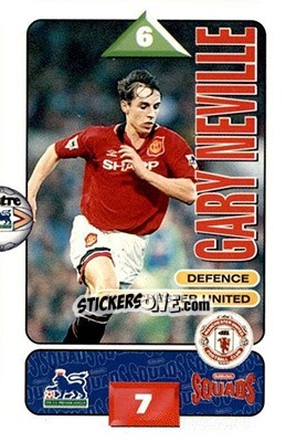 Sticker Gary Neville - Squads Premier League 1995-1996 n. 152 - Subbuteo