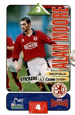 Sticker Alan Moore - Squads Premier League 1995-1996 n. 166 - Subbuteo