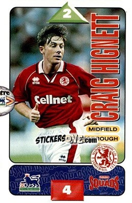 Sticker Craig Hignett - Squads Premier League 1995-1996 - Subbuteo