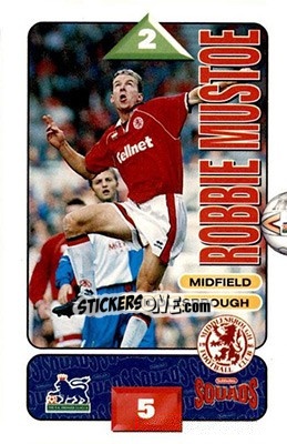 Figurina Robbie Mustoe - Squads Premier League 1995-1996 n. 179 - Subbuteo