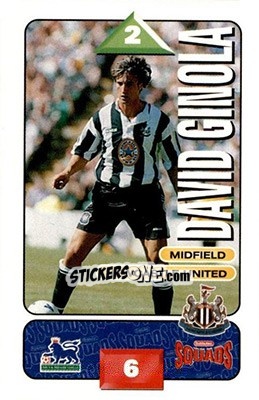 Sticker David Ginola - Squads Premier League 1995-1996 n. 182 - Subbuteo