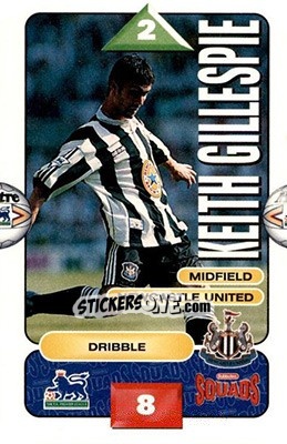 Sticker Keith Gillespie - Squads Premier League 1995-1996 - Subbuteo