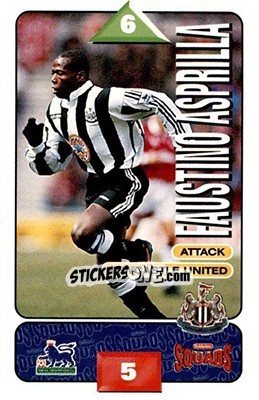 Sticker Faustino Asprilla - Squads Premier League 1995-1996 n. 187 - Subbuteo