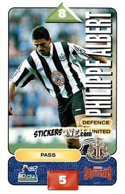 Sticker Philippe Albert - Squads Premier League 1995-1996 - Subbuteo